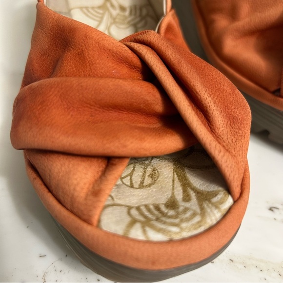 Fly London Orange Wedge Shoes with Unique Design - Picture 10 of 10